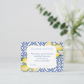 イタリアン タイル アンド レモン ベイビー シャワー おむつくじ エンクロージャーカード (スタンド正面)