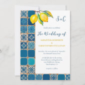 イタリアン タイル レモン メディテレーニアン ウェディング 招待状 (正面)