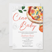 イタリアン  チャオベイビー ピザ ベイビーシャワー 招待状 (正面)
