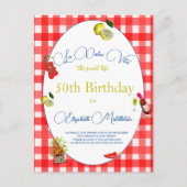 イタリアン テーマ レモン 赤 白 青 招待状 50周年 (正面)