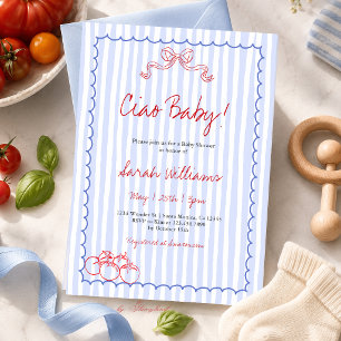 イタリアン・トマトの赤ちゃんお披露目会 Ciao Baby Shower 招待状
