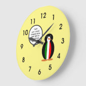 イタリアン トーキング ミセス ペンギン パーソナライズド ラージ壁時計 (傾斜)