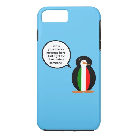 イタリアン トーキング ミセス ペンギン パーソナライズド Case-Mate iPhoneケース (裏面)