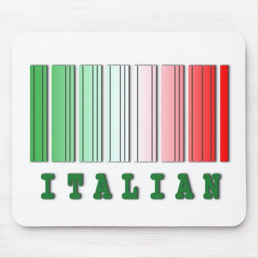 イタリアン バーコード デザイン マウスパッド (正面)