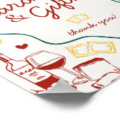 イタリアン・パスタディナーパーティーカードとギフトサイン ポスター (角)