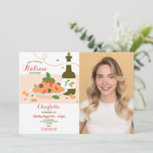 イタリアン ピザ ディナー 誕生日パーティー 写真 招待状 (スタンド正面)