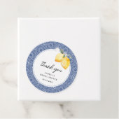 イタリアン フローラル & ブルー タイルの結婚前お礼メッセージ フェイバータグ (インサイチュ)