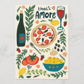 イタリアン・フードのThat's Amore カスタム・エンゲージメント・パーティー 招待状 (裏面)