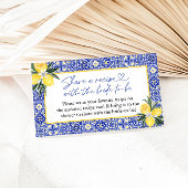 イタリアン ブルー タイル ブライダル シャワー レシピ リクエスト エンクロージャーカード