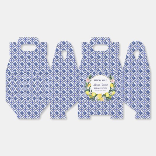 イタリアン ブルー タイル レモン シャワーのお礼 フェイバーボックス (見開き)