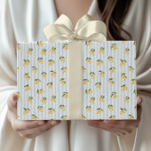 イタリアン ブルー レモン シャワープレゼント ラッピングペーパー