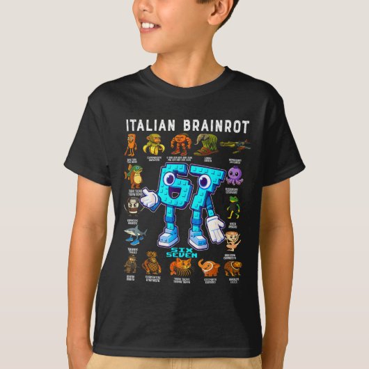 イタリアン・ブレインロット おもしろ 67 ミーム 誕生日 飾り Tシャツ (正面)