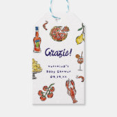 イタリアン・ベビーシャワーのギフトタグ "Grazie" ギフトタグ (正面)