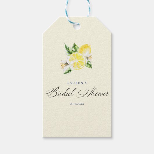 イタリアン メディテレーニアンブライダルシャワー レモン ギフトタグ (正面)