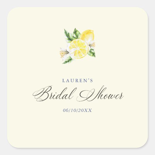 イタリアン メディテレーニアンブライダルシャワー レモン スクエアシール (正面)