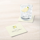イタリアン メディテレーニアンブライダルシャワー レモン スクエアペーパーコースター (インサイチュ)
