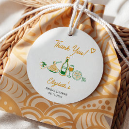 イタリアン ラスティック ウェディング シャワーのお礼 フェイバータグ