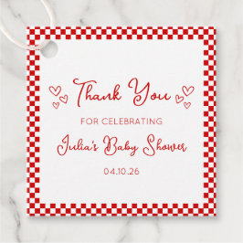 イタリアン レッド ベイビー or ブライズ シャワーにお礼 フェイバータグ