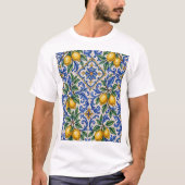 イタリアン レモン アズレージョ タイル Tシャツ (正面)
