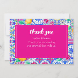 イタリアン レモン ウォーターカラー フラット サンクス カード