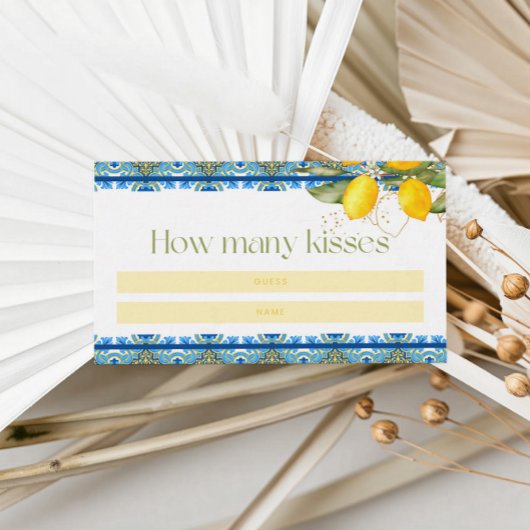 イタリアン レモン タイル サマー ブライダル シャワー キス エンクロージャーカード
