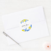 イタリアン レモン フラワーブライダルシャワー ラウンドシール (封筒)