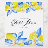 イタリアン レモン フラワーブライダルシャワー ワインラベル (シングルラベル)