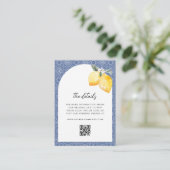 イタリアン レモン フローラル タイル QR コード ウェディング 詳細 エンクロージャーカード (スタンド正面)