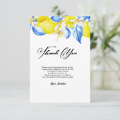 イタリアン レモン フローラル ブライダル シャワー お礼 サンキューカード (スタンド正面)