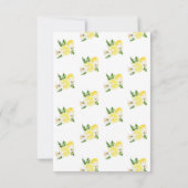 イタリアン レモン フローラル ブライダル シャワー お礼 サンキューカード (裏面)