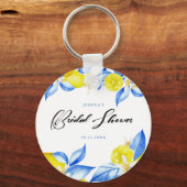 イタリアン レモン フローラル ブライダル シャワー 招待状 キーホルダー (正面)