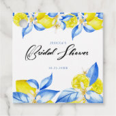イタリアン レモン フローラル ブライダル シャワー 招待状 フェイバータグ (正面)