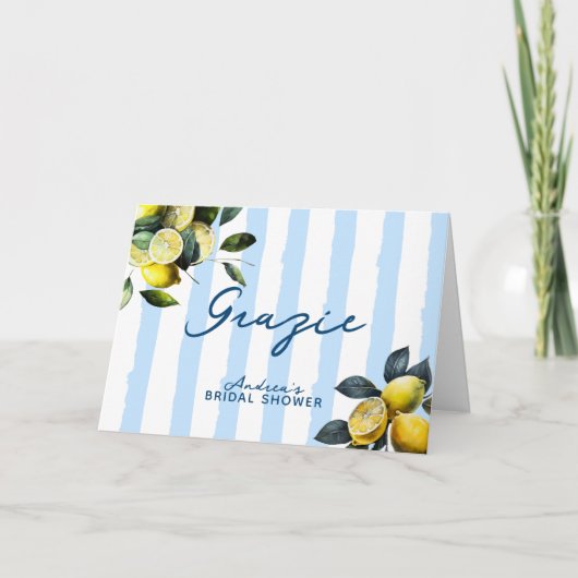 イタリアン レモン ブライダル シャワー サンキューカード (正面)