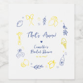 イタリアン レモン ブライダル シャワー ハンドドローンレトロスタイル That's Amore ワインラベル (シングルラベル)