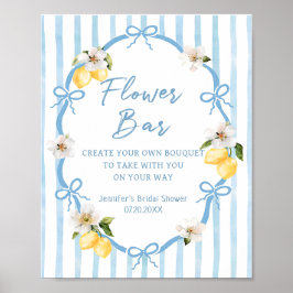 イタリアン レモン ブライダル シャワー フラワーバー ポスター