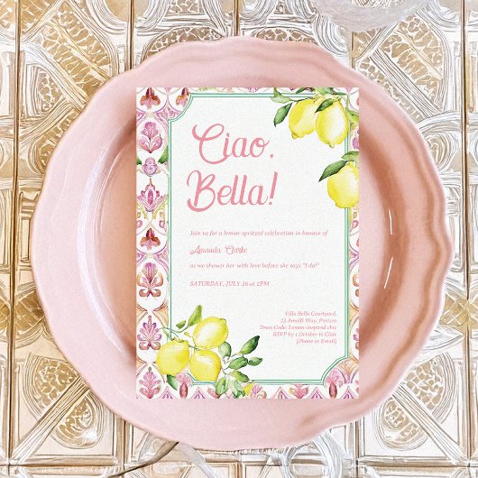 イタリアン レモン ブライダル シャワー 招待状