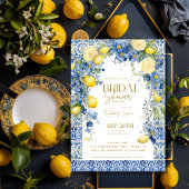 イタリアン レモン ブルー タイル イタリア ブライダル シャワー 招待状