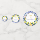 イタリアン レモン ブルー タイル ブライダル シャワー パーティー コンフェッティ (裏面)