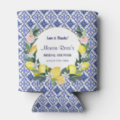 イタリアン レモン ブルー タイル ブライダル シャワー パーティー ネーム 缶クーラー (裏面)