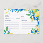 イタリアン レモン ブルー フラワースクリプト ウェディング レシピ エンクロージャーカード (正面)