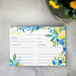 イタリアン レモン ブルー フラワースクリプト ウェディング レシピ エンクロージャーカード