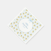 イタリアン レモン ブルー ボウ ブライダル シャワー ペーパー スタンダードカクテルナプキン (角)