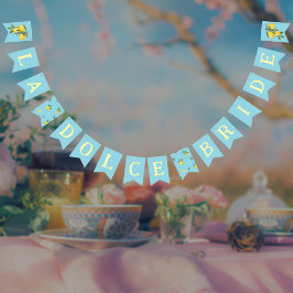 イタリアン レモン ブルー ラ ドルチェ ブライド ブライズシャワー バンティングフラッグ