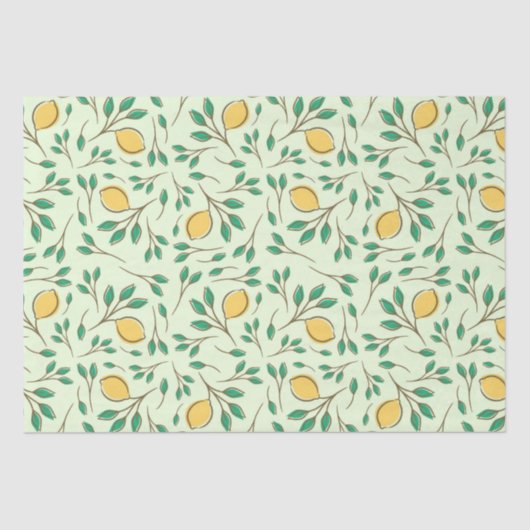 イタリアン レモン リーフ デコパージュ フルーツ ティッシュ ペーパー (正面)