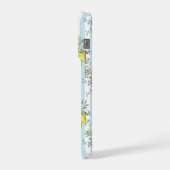 イタリアン レモン 開花 花柄 ストライプ 地中海風 iPhoneケース (左側面)
