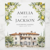 イタリアン ヴィラ レモン & オリーブ ワインラベル (シングルラベル)