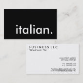 イタリアン. 名刺 (正面/裏面)