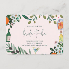 イタリアン Mediterranean ブライダルシャワー シェア ア レシピ エンクロージャーカード