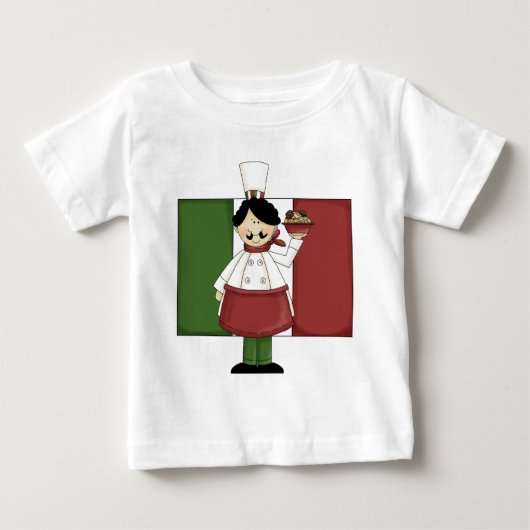 イタリアンChef – カスタマイズ可能 ベビーTシャツ (正面)