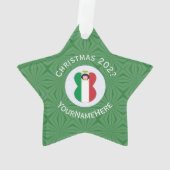 イタリアンFlag Christmas Angel Name Year Star オーナメント (裏面)